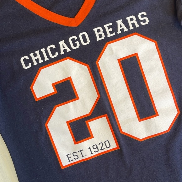 Chicago Bears Navy V-Neck T-Shirt NFL Team Apparel Sz L - Picture 5 of 8
